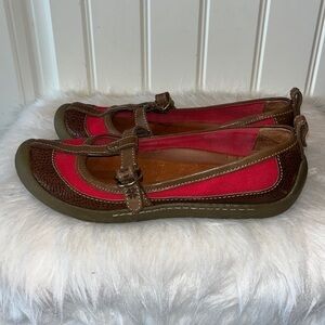 Lucky brand vintage cute comfy red brown y2K boho Mary Jane buckle shoe size 9